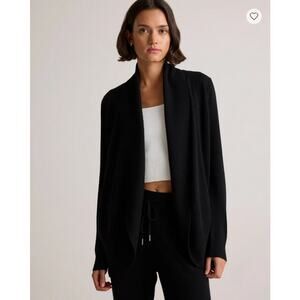 Mongolian Cashmere Open Cardigan Black Size L